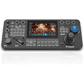 Prisual Pro Ai Joy Broadcast-Grade PTZ Camera Controller, 7" HD Color Touchscreen, 4-Channel Monitor, AI Visual Knob, Tally, PoE, HDMI, 254 Camera Control for Church, Live Streaming, Education, Studio in Saudi Arabia