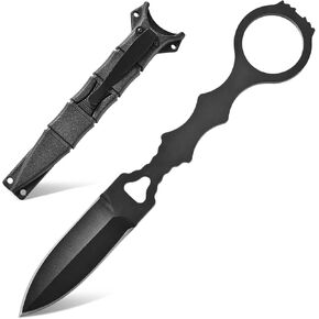 Gtkii GTK397 Cool Fixed Knife D2 Steel Blade Stainless Steel Handle EDC Tool Knifes for Outdoor Camping Adventure Survival(B) in Kuwait