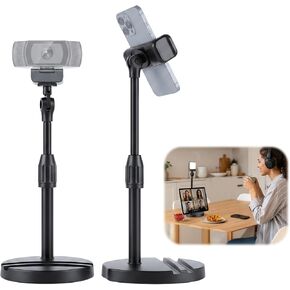 Webcam Stand for Desk with Phone Holder, Table Telescopic Camera Tripod, Webcam Mount Compatible with Logitech Webcam C922 C930e C920S C920 C615 C960 C920x BRIO 4K NexiGo N60, 1/4'' Thread in Saudi Arabia