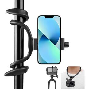 Flex Mount Stroller Phone Holder Selfie Stick Gooseneck for Treadmill Bike Shopping Cart Boat Smartphone Suitable with GoPro Hero 12/11/10/9/8/7/6/5/4 AKASO Insta360 | for Treadmill Bike Shopping Cart Boat Smartphone Suitable with GoPro Hero 12/11/10/9/8/ in Saudi Arabia