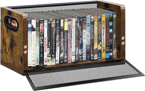 DVD Storage Rack - 2 Pack, Holds 56 DVD Cases or 64 Blu-ray Cases | Desktop/Closet DVD/Blu-ray Rack, Space-saving, Holds Game Cases/Papers/Cards, Sturdy Metal, Compact in Kuwait