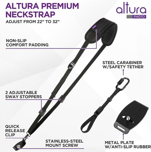 Altura Photo Camera Strap with Quick Release & Safety Tether - Camera Strap for Photographers for Sony, Nikon, & Canon in Saudi Arabia