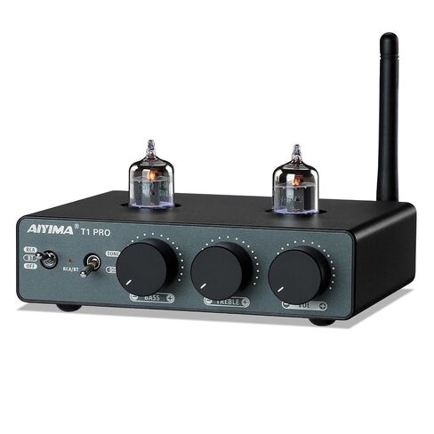 AIYIMA T1 PRO Vacuum Tube Preamplifier Bluetooth 5.1 with Treble Bass | 12V Trigger/RCA Out | Swappable Op-Amp & Tubes | Home Audio Pre-amp for 2.0/2.1 A07 MAX Stereo Amplifiers & Bookshelf Speaker in Saudi Arabia