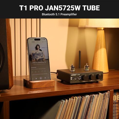 AIYIMA T1 PRO Vacuum Tube Preamplifier Bluetooth 5.1 with Treble Bass | 12V Trigger/RCA Out | Swappable Op-Amp & Tubes | Home Audio Pre-amp for 2.0/2.1 A07 MAX Stereo Amplifiers & Bookshelf Speaker in Saudi Arabia