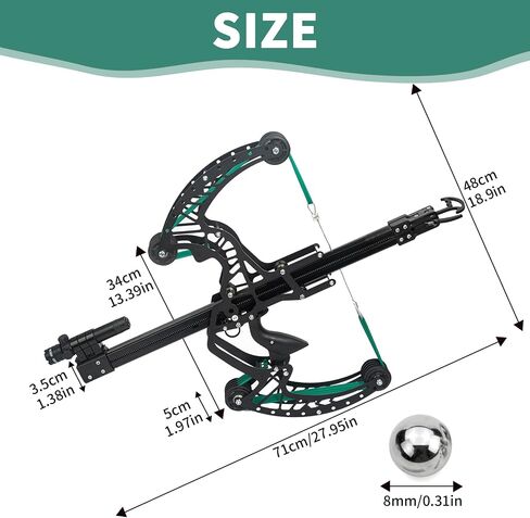 Compound Slingshot that Shoots Steel Balls, Both Handed Ball Bearing Compound Bow Set for Adults, Professional Slingshot with Continuous Shooting for Outdoor (Green) in Saudi Arabia
