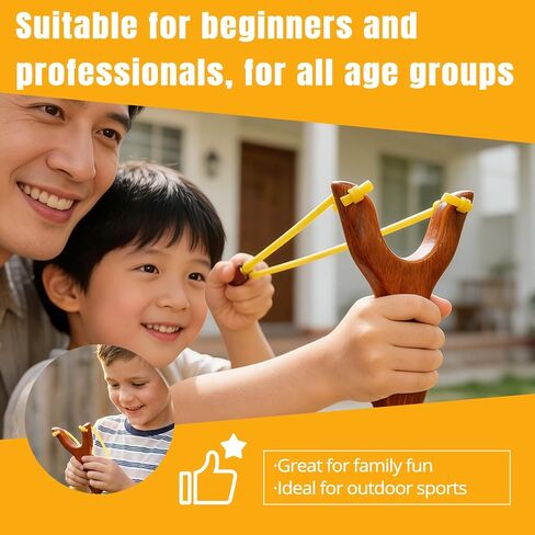 Wooden Slingshot Set Including 2 PCS Wooden Sling Shot for Kids with Strong Double Elastic Hose Rubber Band and Clay Balls for Outdoor Sports Catapult Game in Saudi Arabia
