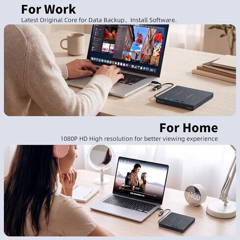 Wbacon External Blu Ray Drive, Support 100G Disc R/W & 3D BluRay Burner | 7 in 1 External Blu-Ray Drives with USB 3.0 & Type-C & 2 SD/TF Ports, CD DVD Burner for Windows 11/10/8/7/XP Laptop Desktop in Saudi Arabia