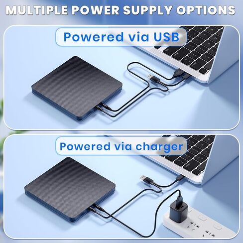 External Blu ray Drives Player Read Compatible Bluray Burner USB 3.0 / Type-C BD Read DVD CD Burner Blu ray Player for pc, Windows 7-11（Black） in Saudi Arabia