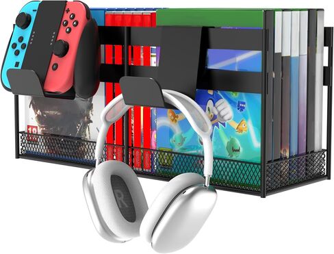 Alyoen Video Game Storage Tower, Gaming Holder Shelf, PS5 Organizer Wall Mount with Controller Hook for /PS4/PS3/Xbox Series/CD/DVD, Holds 32 Nintendo Switch in Saudi Arabia