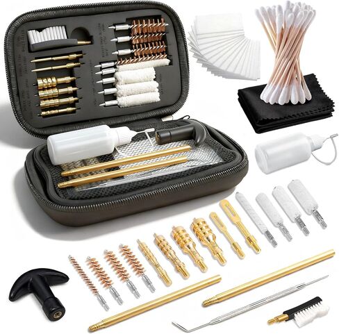 Gun Cleaning Kit Universal Handgun Cleaning Kit 25 in 1 Pistol Cleaning Kit for .22 .357/.38/9mm .40 .45 Caliber Gun Brush Tools Gun Accessories in Saudi Arabia