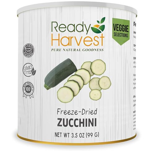 Ready Harvest Freeze Dried Food - Zucchini | Emergency Vegetables | Canned Alternative | #10 Can | 25-Year Shelf Life | Cans Filled to the Top in Saudi Arabia