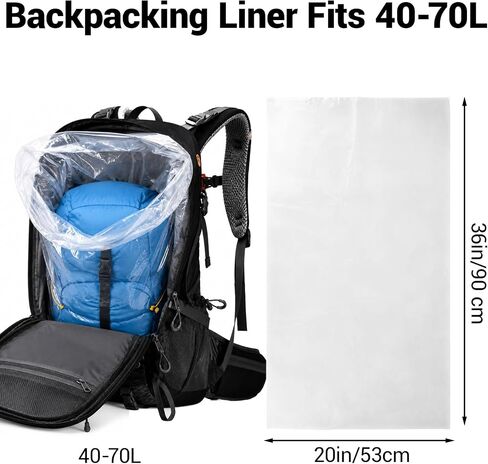 Waterproof Backpack Liner fit 40–70L Packs 6 Pack for Outdoor Hiking&Travel | 5.5 Mil Double Layer 20"x36" Clear Plastic Bags, Heavy-Duty Poly Liners for Camping,Moving,Laundry,Home Storage or Organizing in Saudi Arabia