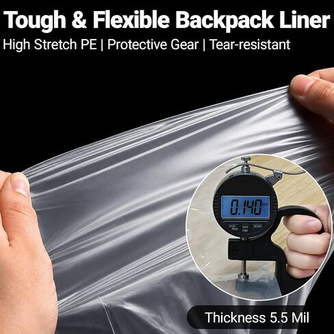 Waterproof Backpack Liner fit 40–70L Packs 6 Pack for Outdoor Hiking&Travel | 5.5 Mil Double Layer 20"x36" Clear Plastic Bags, Heavy-Duty Poly Liners for Camping,Moving,Laundry,Home Storage or Organizing in Saudi Arabia