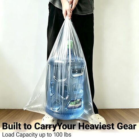 Waterproof Backpack Liner fit 40–70L Packs 6 Pack for Outdoor Hiking&Travel | 5.5 Mil Double Layer 20"x36" Clear Plastic Bags, Heavy-Duty Poly Liners for Camping,Moving,Laundry,Home Storage or Organizing in Saudi Arabia