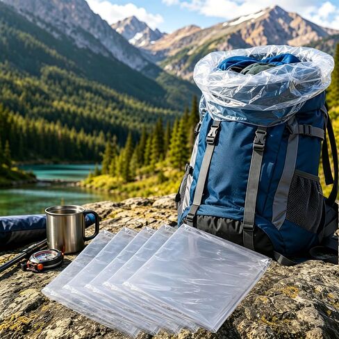 Waterproof Backpack Liner fit 40–70L Packs 6 Pack for Outdoor Hiking&Travel | 5.5 Mil Double Layer 20"x36" Clear Plastic Bags, Heavy-Duty Poly Liners for Camping,Moving,Laundry,Home Storage or Organizing in Saudi Arabia
