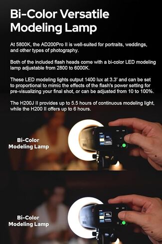 فلاش جيب Godox AD200Pro II 200ws TTL، نظام متعدد الرؤوس، تبديد حرارة محسن، إعادة تدوير 0.01-1.8 ثانية، مخرج 1/512-1/1 500 ومضة طاقة كاملة، ضوء نمذجة ثنائي اللون، شاشة ملونة ومؤشر in Kuwait