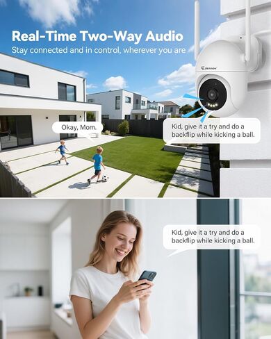 Jennov 5MP WiFi Security Camera System with Monitor, 4 Plug-in Cameras | 10CH NVR with 500GB HDD, No Subscription Recording, Color Night Vision, Wireless Video Signal, Motion Alerts, IP66 Outdoor in Saudi Arabia