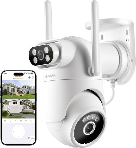 Kittyhok Home Security Camera System Wireless, Dual Lens 2K Outdoor Cameras in Kuwait