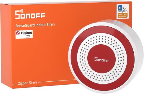 SONOFF Indoor Zigbee Siren SNZB-09P | 105 dB audible and visual alarm, linked sensor, dual power supply modes, compatible with Home Assistant in Saudi Arabia