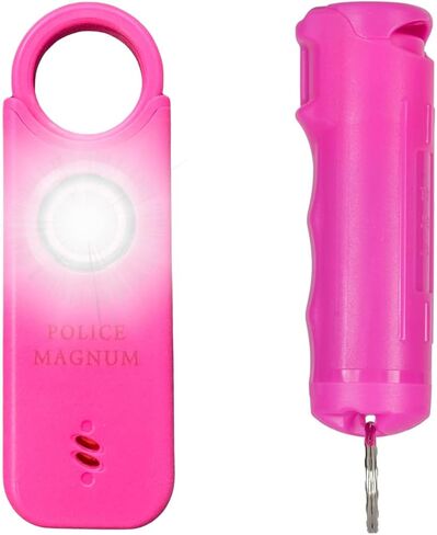 Police Magnum Personal Safety Alarm & Pepper Spray Combo Self Defense Pack for Women- Loud 135db Siren with Light & Max Strength Flip Top Pepper Spray Protection in Saudi Arabia