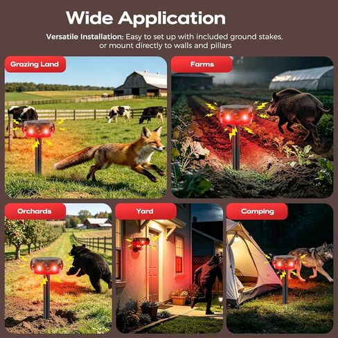 Solar Outdoor Motion Sensor Alarm - 30s Custom Recording, 120dB Siren | 14 Sounds, 360° Motion Detector Alarm with Remote Controller for Home, Villa, Farm, Barn in Saudi Arabia