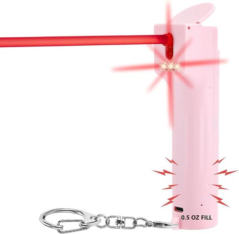 3-in-1 Self Defence Personal Alarm with Pepper Spray Set for Women, Max Strength Pepper Gel & 130 dB Safety Alarms & Strobe Lights, Quick Release, 3X Protection, Canister Replaceable in Kuwait