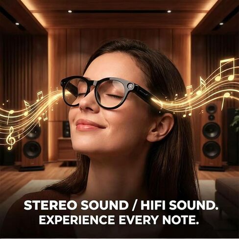 AI Smart Glasses with Camera, 4K HD Video Recording Sunglasses | Photo Capture,Real-Time Translation,Object Recognition,Open-Ear Music, Bluetooth Calls, AI Assistant in Saudi Arabia