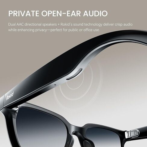 Rokid Ai Glasses Style (Non-Display), 2026 Smart Audio Sun Glasses | ChatGPT & Gemini, Real-Time Translation, 12MP Camera, Voice-Controlled Assistant, Hands-Free Calls, Productivity for Travel in Saudi Arabia