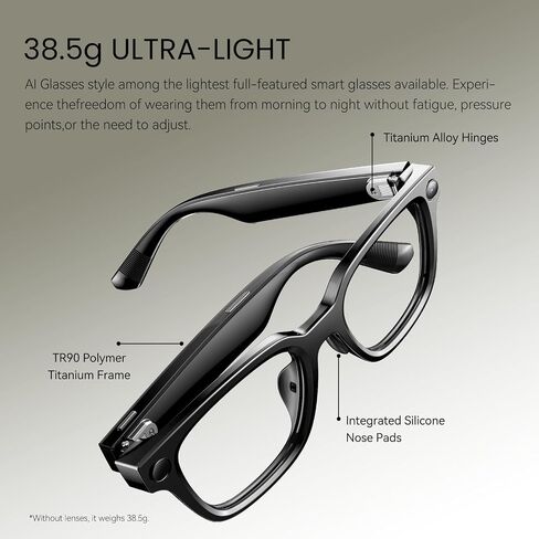 Rokid Ai Glasses Style (Non-Display), 2026 Smart Audio Sun Glasses | ChatGPT & Gemini, Real-Time Translation, 12MP Camera, Voice-Controlled Assistant, Hands-Free Calls, Productivity for Travel in Saudi Arabia