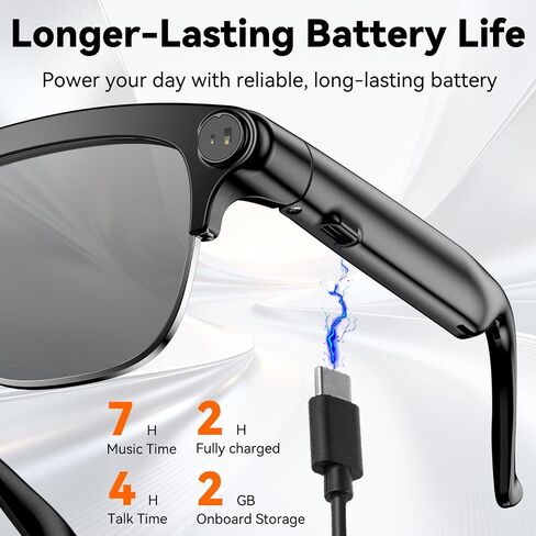 AI Smart Glasses with camera, Continuous AI Chat, 8MP Camera Glasses, 1080P Recording Glasses for Men Women,Hands-Free Music & Calls,Real-Time Translation,Ideal for Business Meetings,Travel,&Daily Use in Saudi Arabia