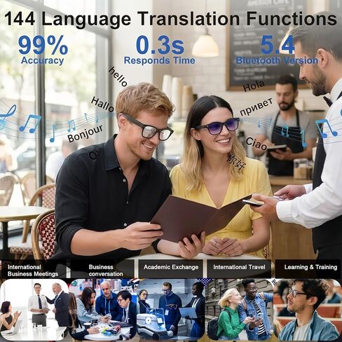 AI Smart Glasses with Camera, 8MP HD Bluetooth Camera Glasses for Women Men | 1080P Video Recording Sunglasses, Real Time Translation, Voice Assistant, Open Earbuds, Travel, Work, Vlog, (3 lenses) in Saudi Arabia