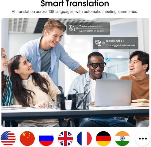 Coucur AI Smart Glasses with Camera,4K Video Recording Glasses(3 Lens) | 1200P EIS+OIS video, 8MP camera, object recognition, voice help, 3600mAh charging case,139+ translation, open-ear audio in Saudi Arabia