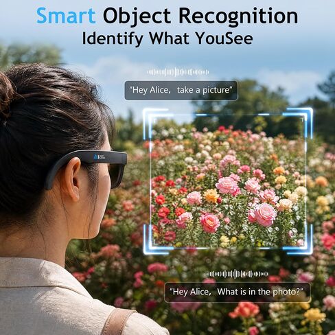 AI Smart Glasses with Camera,4K Photo & Video Capture,Real-Time Translation | 8MP HD Bluetooth Glasses Camera, AI Assistant with Object Recognition, Open Earbuds, Travel, Work, Vlog (Photochromic) in Saudi Arabia