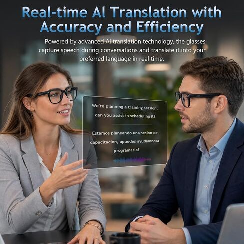 AI Smart Glasses with Camera,4K Photo & Video Capture,Real-Time Translation | 8MP HD Bluetooth Glasses Camera, AI Assistant with Object Recognition, Open Earbuds, Travel, Work, Vlog (Photochromic) in Saudi Arabia
