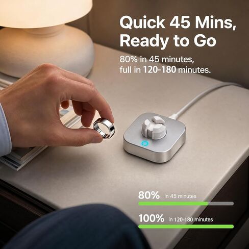 Fast Charger Compatible with Ou-ra Ring Gen 5, Size 6-12 | Replacement Charging Dock for Size 6/7/8/9/10/11/12, Portable Travel Charger with USB-C Cable (Not for Ring Gen 3/4) in Saudi Arabia