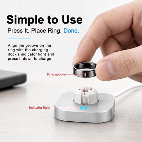 Fast Charger Compatible with Ou-ra Ring Gen 5, Size 6-12 | Replacement Charging Dock for Size 6/7/8/9/10/11/12, Portable Travel Charger with USB-C Cable (Not for Ring Gen 3/4) in Saudi Arabia