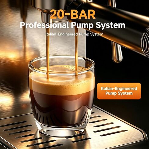 AMZCHEF 2-in-1 Coffee Maker Set, 48-Setting Conical Burr Coffee Grinder with Timer & 20 Bar Espresso Machine with Milk Frother, Compact Espresso & Grinding Station for Beginners to Home Baristas in Kuwait