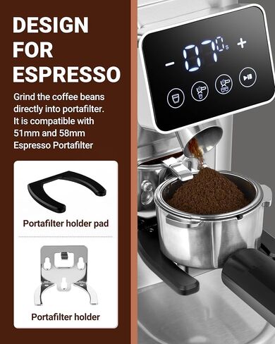 AMZCHEF 2-in-1 Coffee Maker Set, 48-Setting Conical Burr Coffee Grinder with Timer & 20 Bar Espresso Machine with Milk Frother, Compact Espresso & Grinding Station for Beginners to Home Baristas in Kuwait