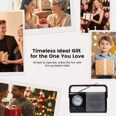 Upgraded Digital LCD Display Radio Portable Bluetooth AM FM Radio with Handle Rechargeable Battery Radio Portable Radio with USB/TF Playback Bluetooth Radio for Home, Kitchen,mom,dad in Saudi Arabia