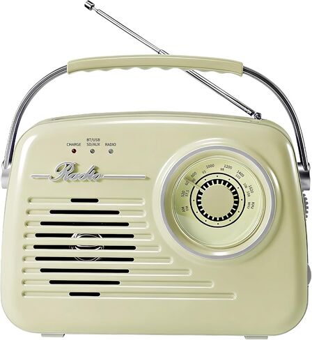Portable Bluetooth AM FM Radio, Retro Radios Battery Powered Radio Plug-in Wall Radio Vintage Radio for Home/Outdoor/Kitchen in Saudi Arabia