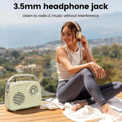 Portable Bluetooth AM FM Radio, Retro Radios Battery Powered Radio Plug-in Wall Radio Vintage Radio for Home/Outdoor/Kitchen in Saudi Arabia