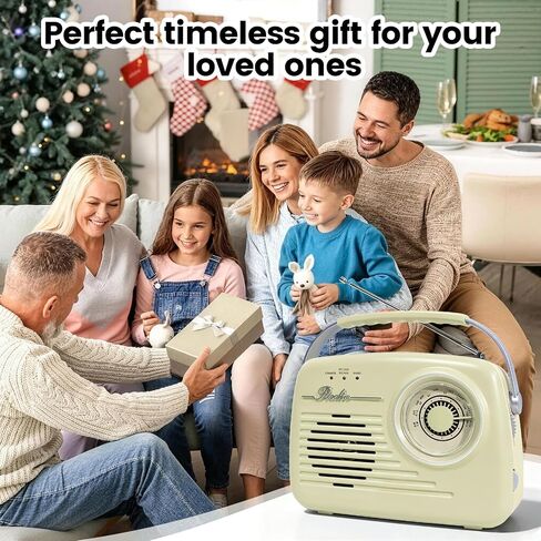 Portable Bluetooth AM FM Radio, Retro Radios Battery Powered Radio Plug-in Wall Radio Vintage Radio for Home/Outdoor/Kitchen in Saudi Arabia