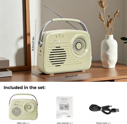 Portable Bluetooth AM FM Radio, Retro Radios Battery Powered Radio Plug-in Wall Radio Vintage Radio for Home/Outdoor/Kitchen in Saudi Arabia