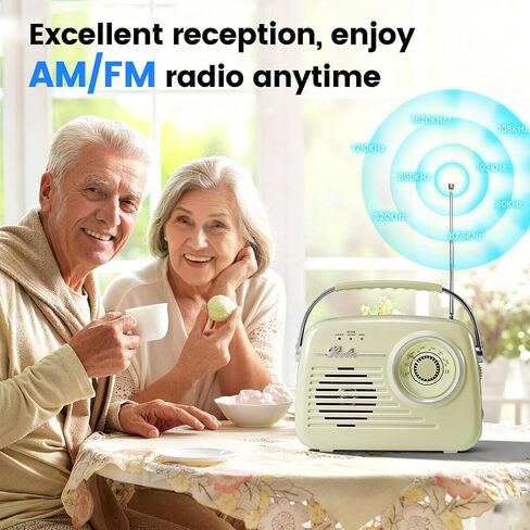 Portable Bluetooth AM FM Radio, Retro Radios Battery Powered Radio Plug-in Wall Radio Vintage Radio for Home/Outdoor/Kitchen in Saudi Arabia