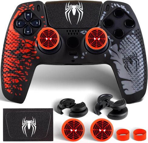 غطاء وملصق من السيليكون × 1 وعدم السقوط × 2 لوحدة تحكم PS5 Spider Edition in Kuwait