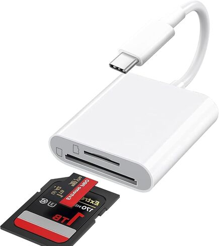 قارئ بطاقة SD USB C لسلسلة iPhone 17/16/15، ومحول بطاقة ذاكرة USB-C إلى SD/Micro SD لأجهزة iPad/Mac Pro/Air، وقارئ بطاقات الكاميرا USBC/Type C للهاتف والكمبيوتر المحمول والمزيد من أجهزة USBC in Kuwait