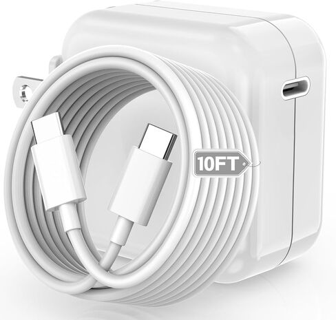 Mac Book Pro Charger - USB C Charger Fast Charger Power Adapter for USB C Port MacBook Pro/ MacBook Air 16 15 14 13 inch, New iPad Pro and All USB C Device, Included 10FT Long USB C to C Charger Cable in Saudi Arabia