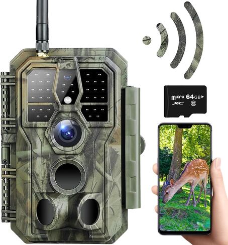 Trail Camera 32MP 2.7K, Mini Game Camera with Night Vision, Motion Activated 0.2s Trigger, 120° Wide Angle, Waterproof No Glow Infrared, Hunting Camera with 32GB Card, 2.0" HD Screen in Saudi Arabia