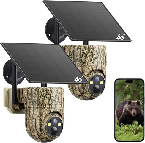Oculview 4G LTE Cellular Trail Cameras, 360° 2K Live Streaming Game Camera, SIM Card Included, Low-Glow Night Vision, Solar Powered, Instant Alerts, Two Storage Ways, No WiFi Needed for Hunting&Trail in Saudi Arabia