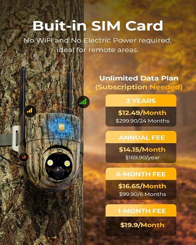 Oculview 4G LTE Cellular Trail Cameras, 360° 2K Live Streaming Game Camera, SIM Card Included, Low-Glow Night Vision, Solar Powered, Instant Alerts, Two Storage Ways, No WiFi Needed for Hunting&Trail in Saudi Arabia